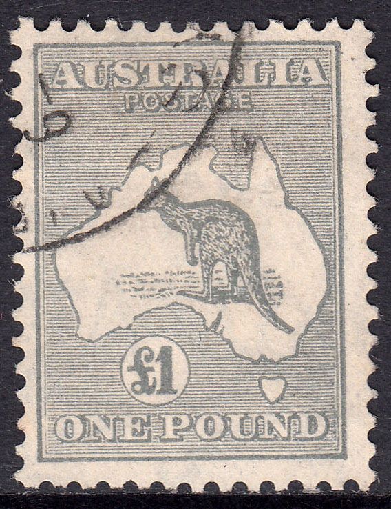1935 AUSTRALIA ""Roo"" £1 GREY (SG#137) USED VF