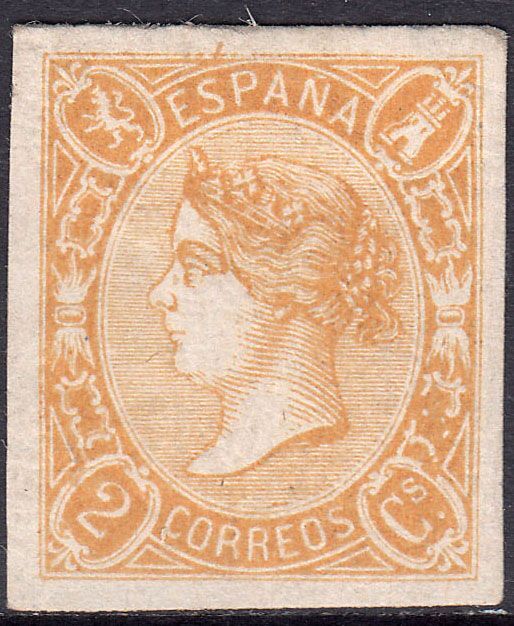 1865 SPAIN ISABEL II COLOR PROOF (GALVEZ 315) MH