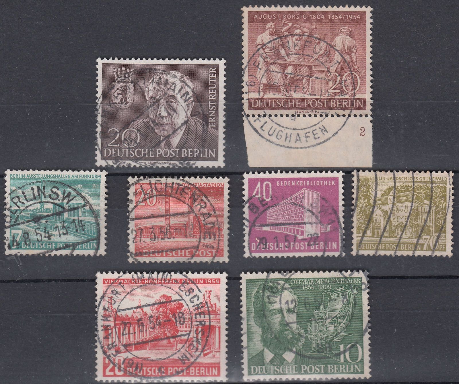 1953-54 GERMANY BERLIN 8 VALUES USED VF