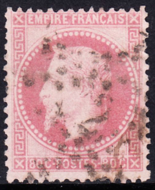 1867 FRANCE NAPOLEON III 80c ROSE (YVERT# 32) USED VF