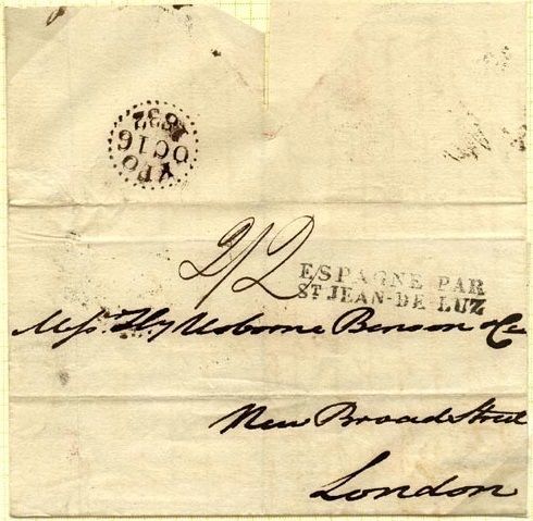 1832 SPAIN LETTER FROM MADRID TO LONDON