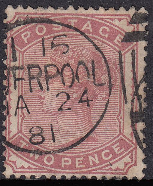 1880-81 GREAT BRITAIN QV 2d PALE ROSE (SG # 168) USED VF