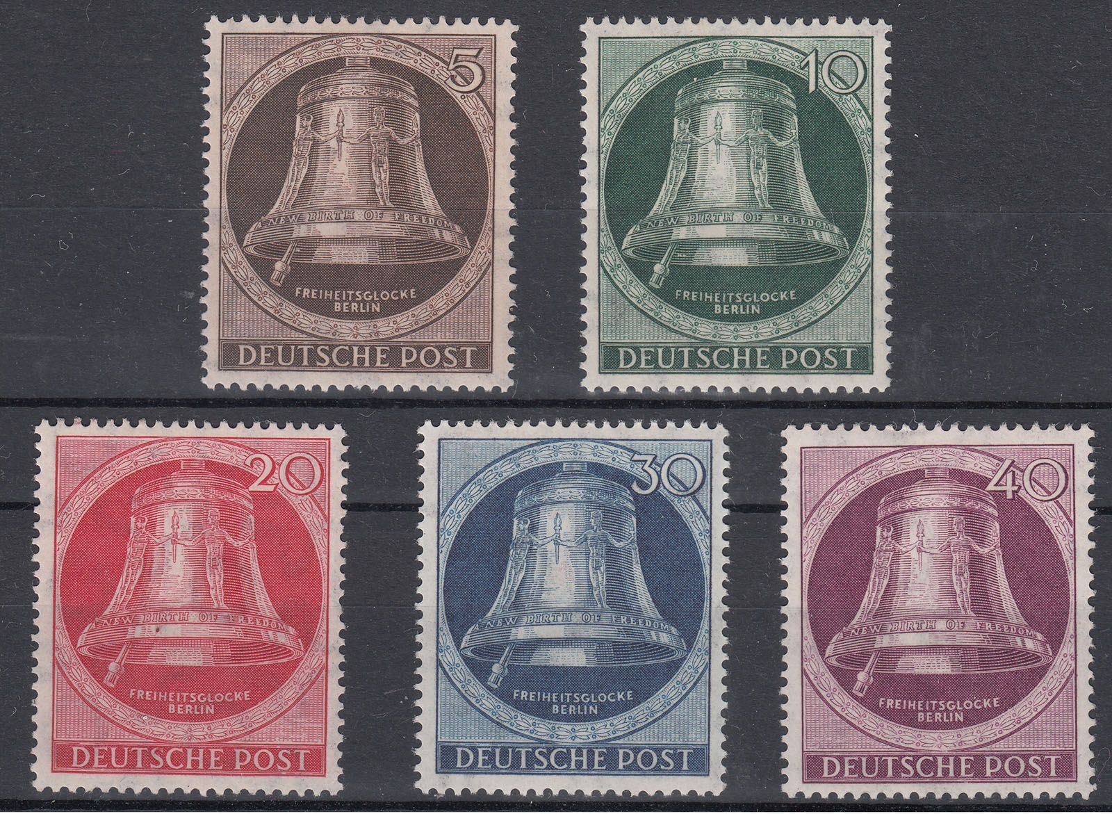 1951 GERMANY BERLIN FREEDOM BELL (YVERT# 61-65) MH VF