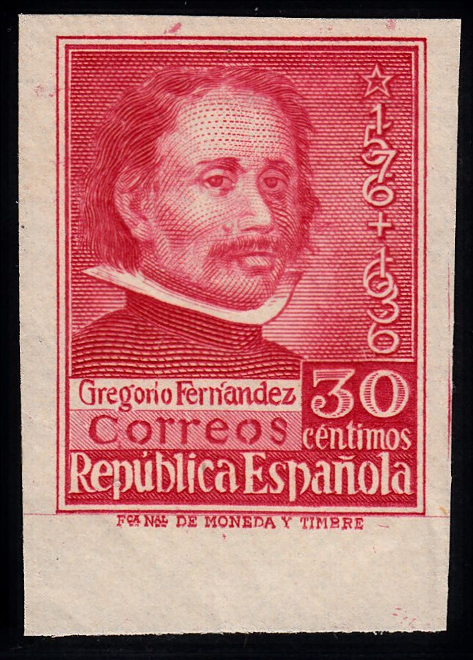 1937 SPAIN GREGORIO FERNANDEZ IMPERF (ED.726s) MNH VF