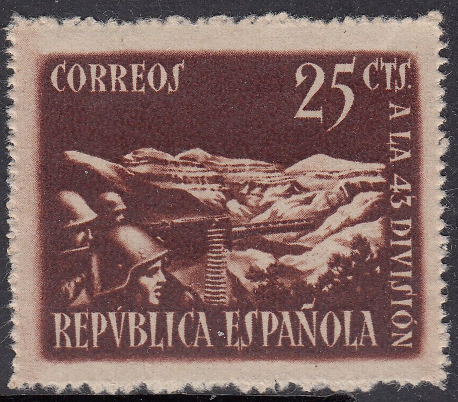 1938 SPAIN 43 DIVISION REPUBLICAN ARMY COLOR CHANGE (ED.787cc) MNG