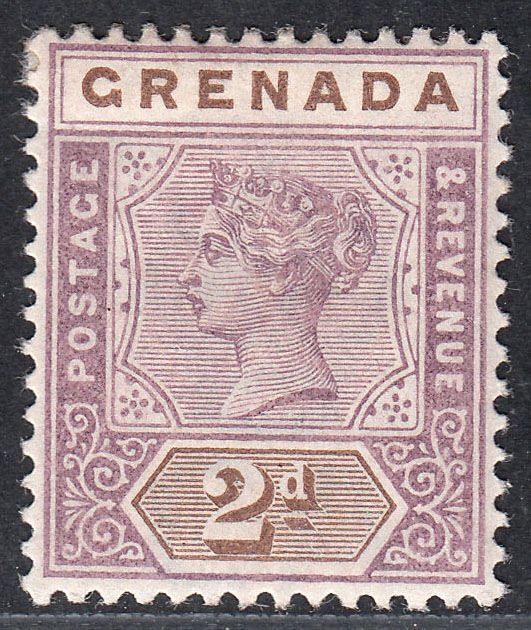 1899 GRENADA QV 2d MAUVE & BROWN (SG#50) MH VF
