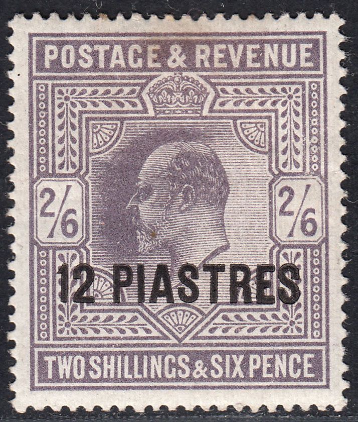 1903 BRITISH LEVANT KEVII 12pi on 2s6d LILAC (SG# 11) MH