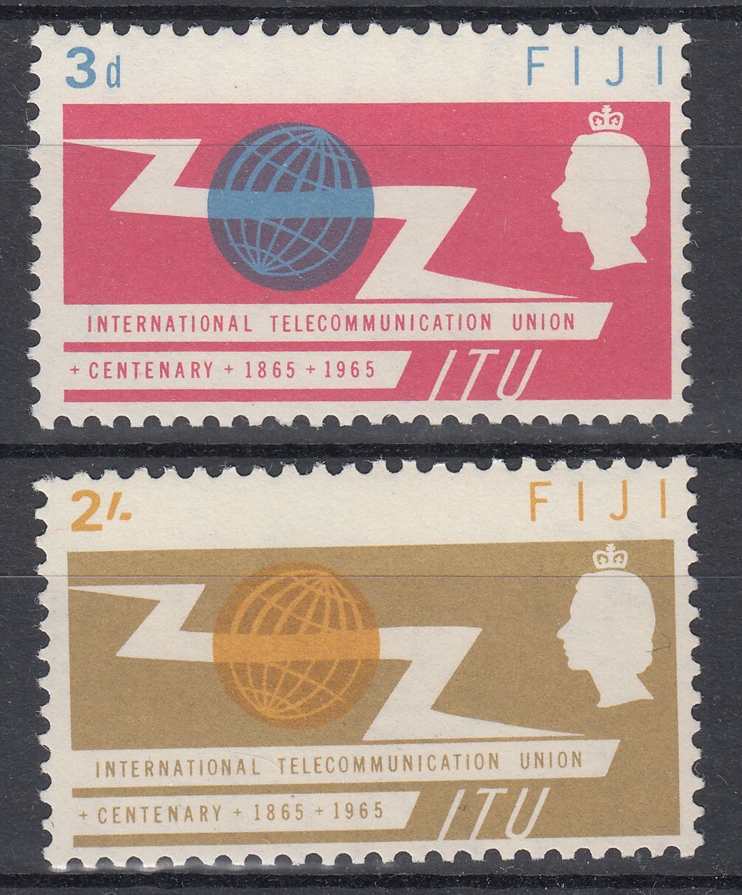 1965 FIJI QEII ITU CENTENARY (SG# 341-342) MNH VF