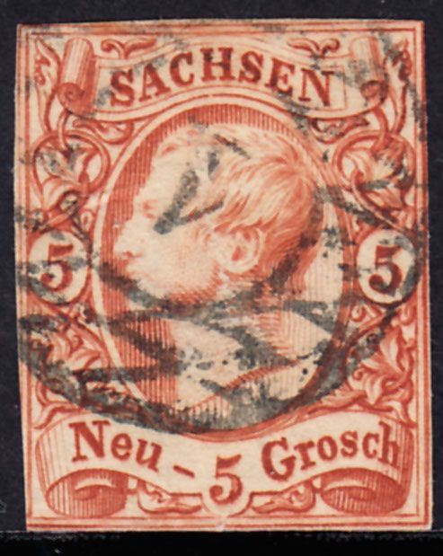 1855-60 GERMANY SAXONY KING JOHN I (YVERT# 11a) USED FINE