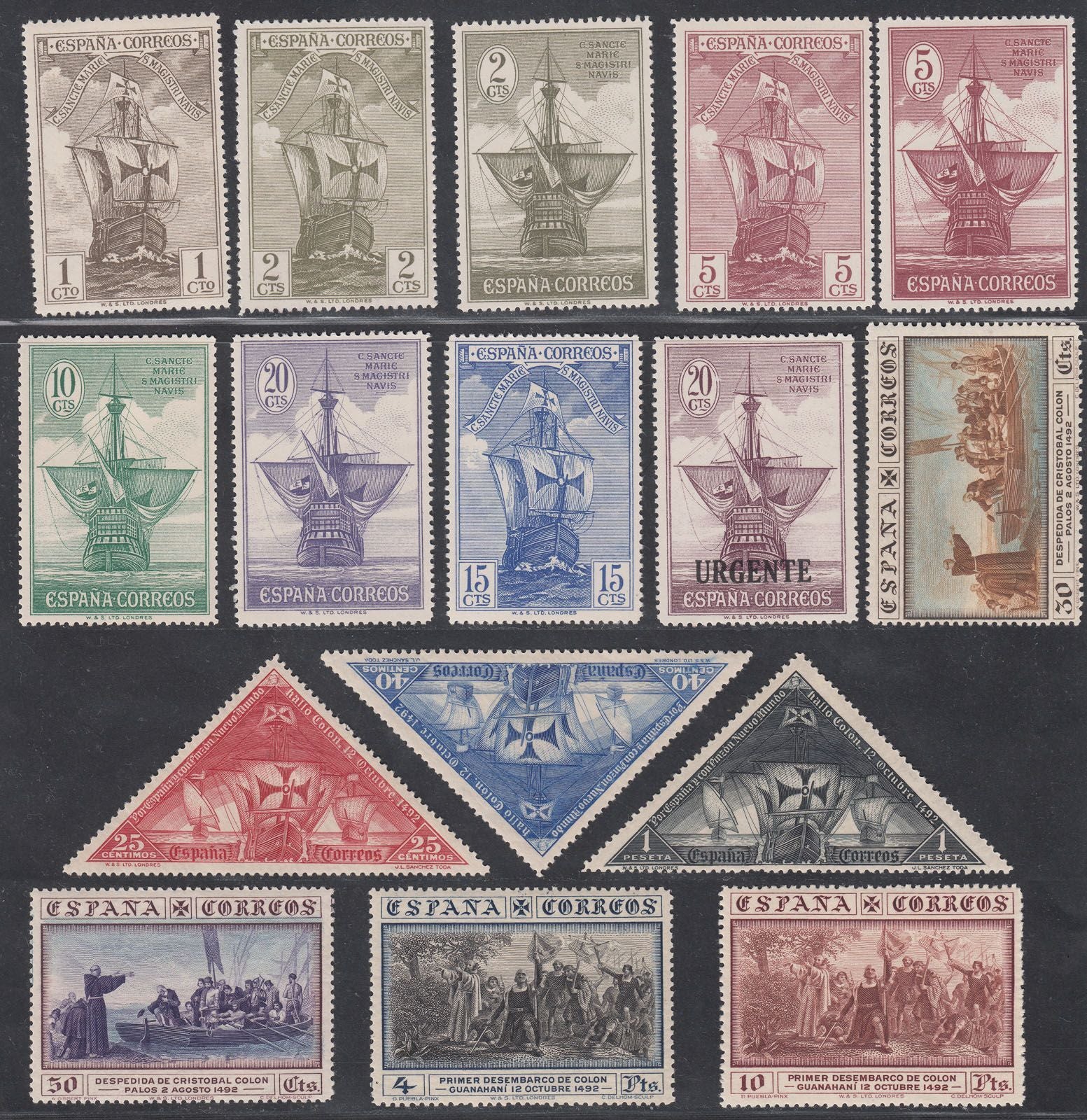 1930 SPAIN CHRISTOPHER COLUMBUS ISSUE (ED.531-546) MH VF