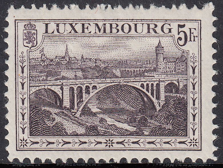 1934 LUXEMBOURG ADOLPHE BRIDGE PERF 12 1/2 (YVERT# 134) MNH VF
