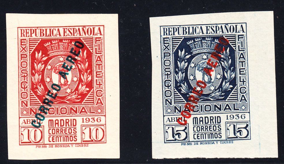 1936 SPAIN MADRID PHILATELIC EXPO (EDIFIL 729-730) MH VF