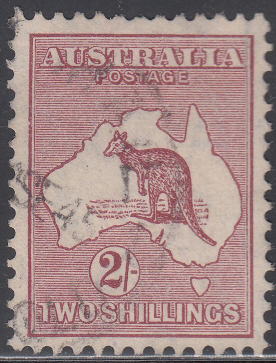 1935 AUSTRALIA ""Roo"" 2sh MAROON (SG#134) USED VF