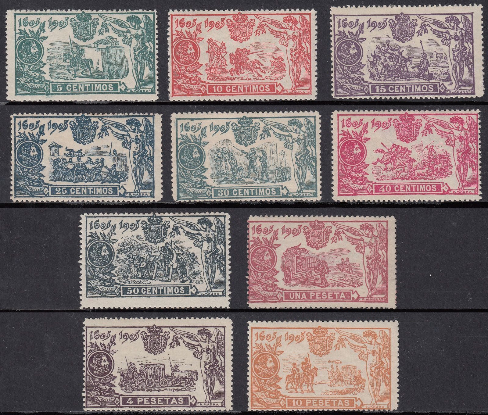 1905 SPAIN DON QUIJOTE CENTENARY (ED.257-266) MH
