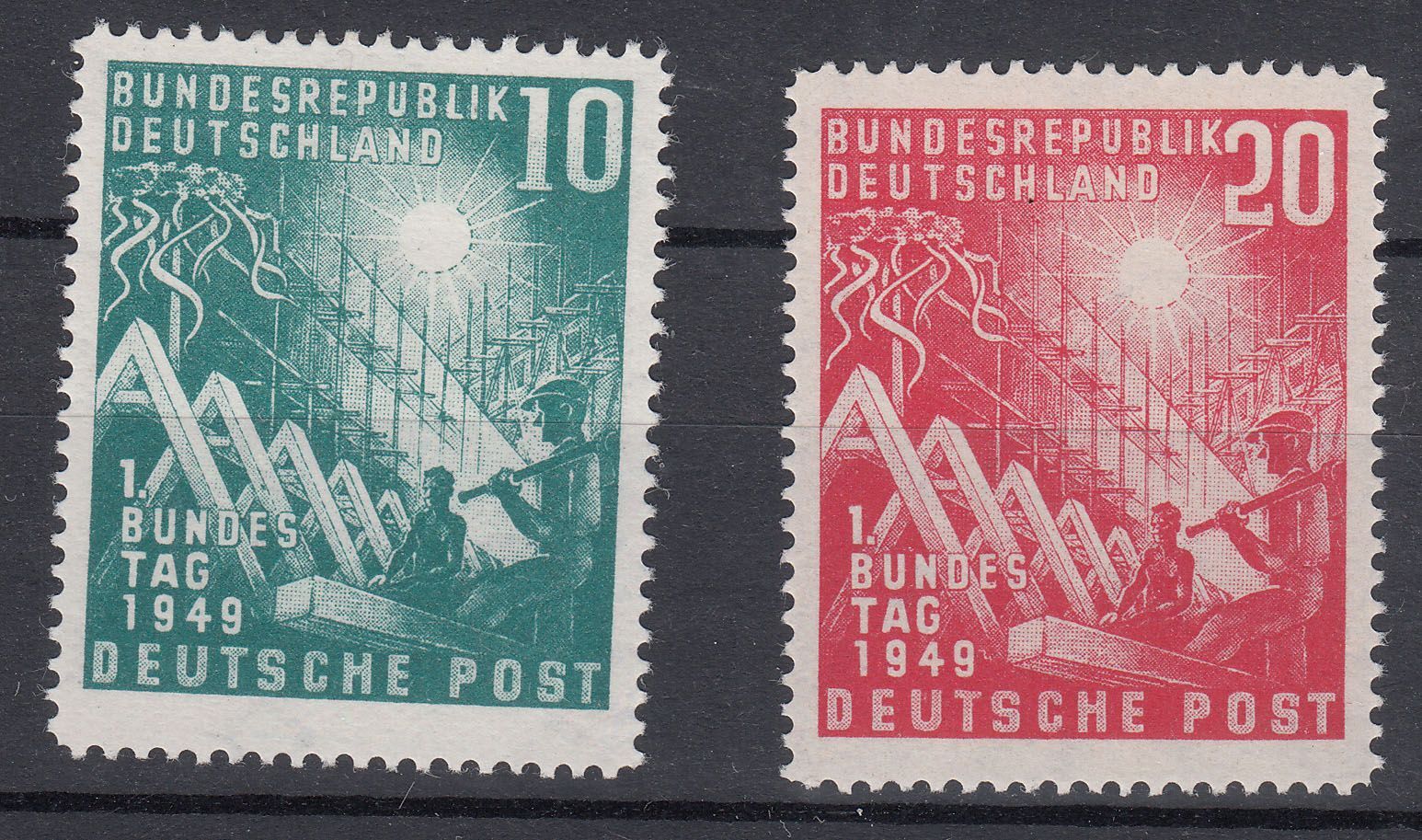 1949 GERMANY FEDERAL REPUBLIC BUNDESTAG (MICHEL# 111-112) MH VF