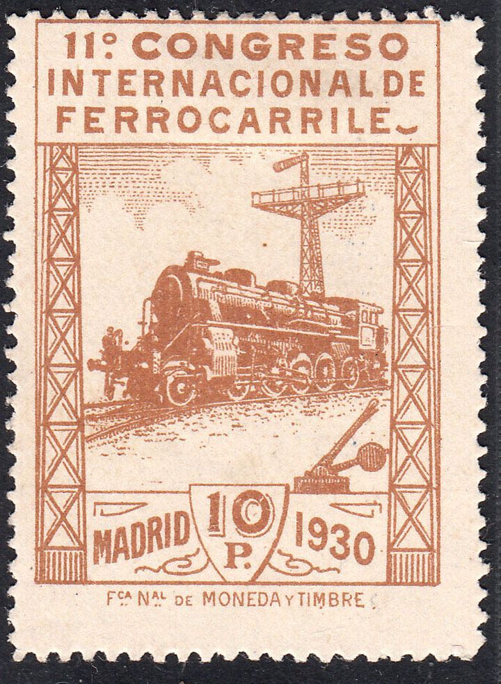 1930 SPAIN RAILWAY CONGRESS VARIETY 10pts (ED.481t) MH VF