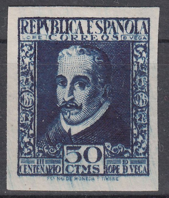 1935 SPAIN LOPE DE VEGA IMPERFORATE (ED.692s) MH