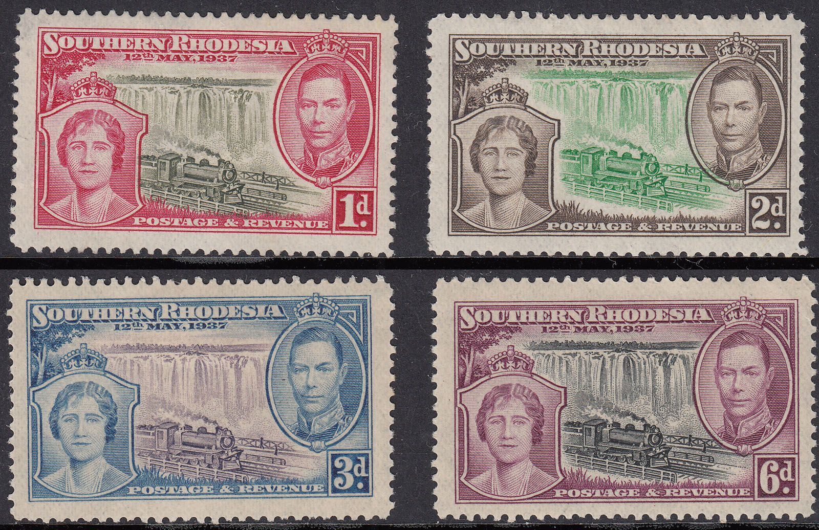 1937 SOUTHERN RHODESIA KGVI CORONATION (SG# 36-39) MH VF