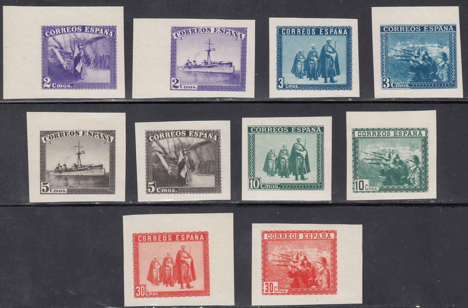 1938 SPAIN HONORING THE ARMY & NAVY IMPERFS (ED.SH850) MNH VF