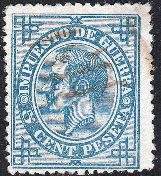 1876 SPAIN ALFONSO XII COLOR ERROR (ED.183ec) USED