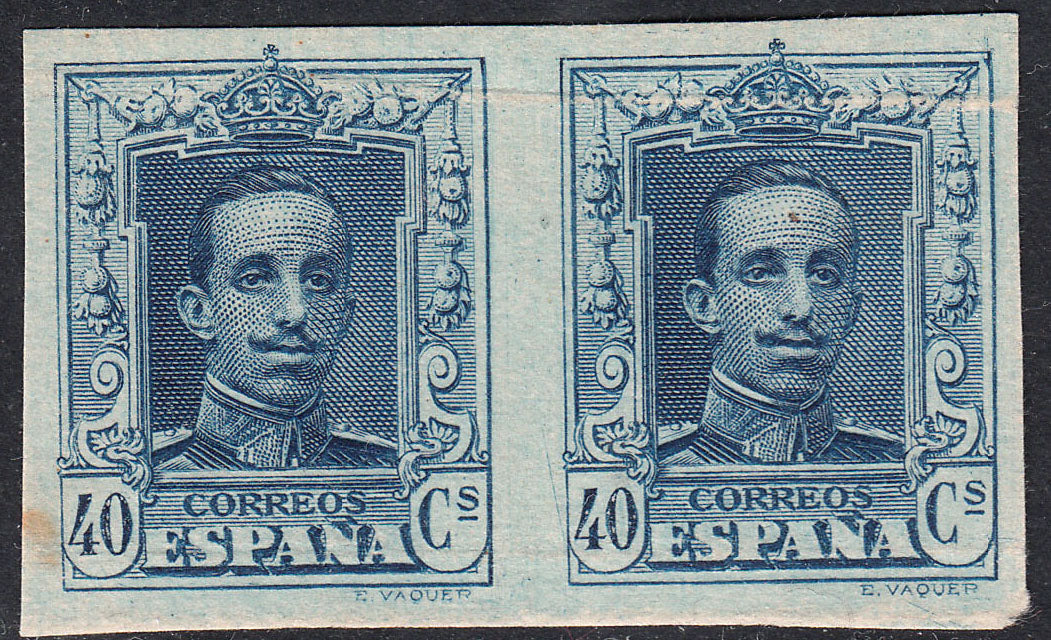 1922-30 SPAIN ALFONSO XIII IMPERF PAIR (ED.319s) MNG