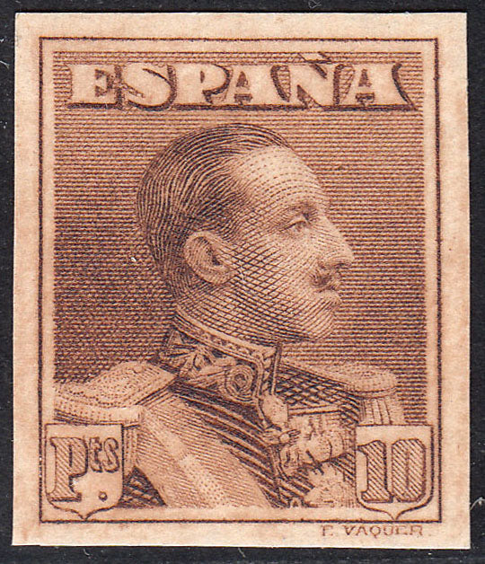 1922-30 SPAIN KING ALFONSO XIII VAQUER IMPERFORATE (ED.323s) MNH VF