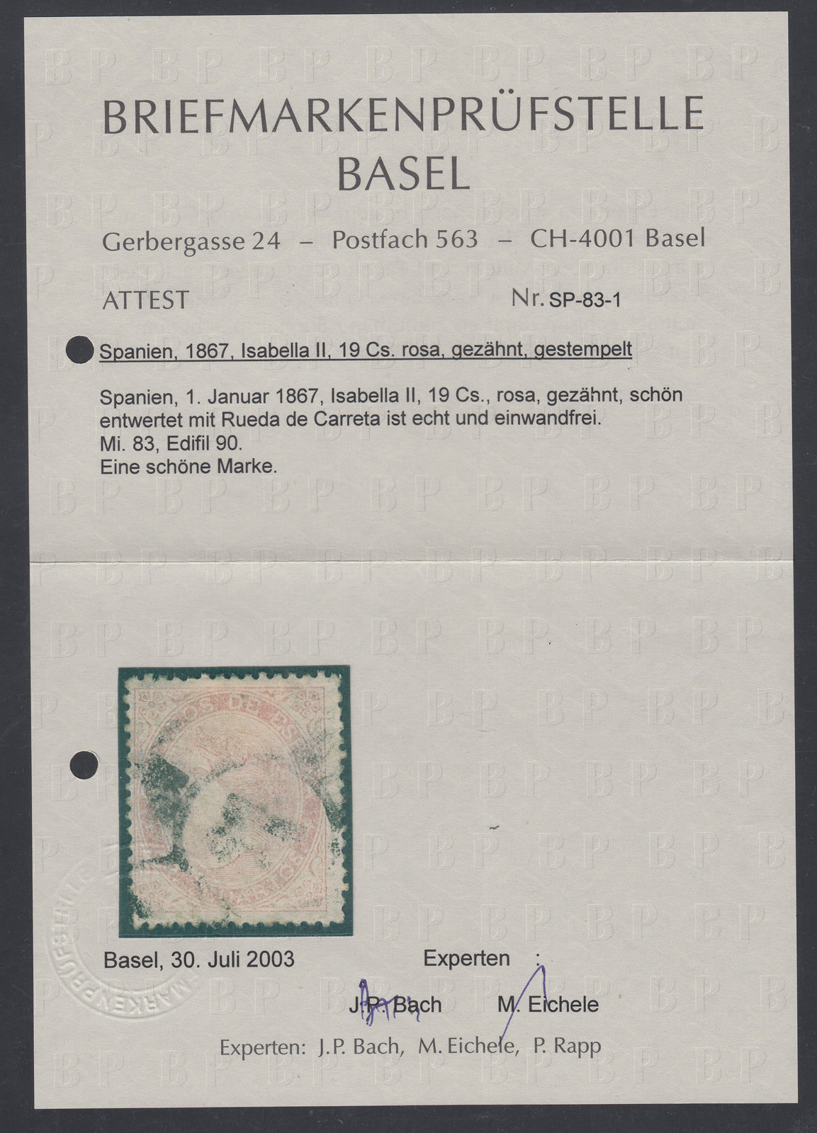 1867 SPAIN ISABEL (ED. 90) USED