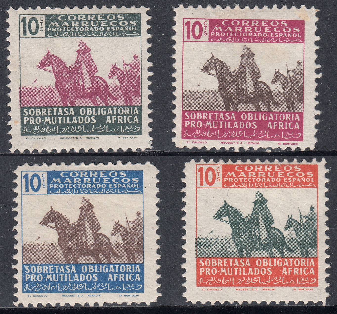 1945 SPANISH MOROCCO ORPHANS CHARITY DUTY TAX (ED.32-35) MH VF