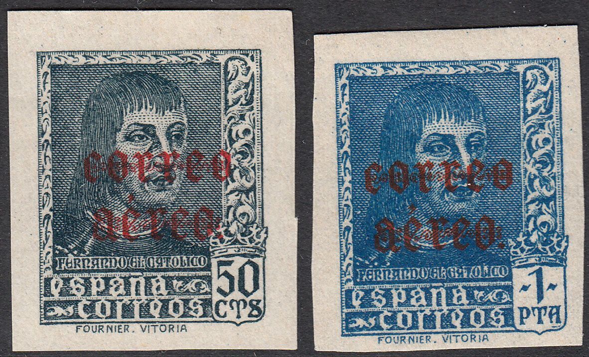 1938 SPAIN FERNANDO CATHOLIC IMPERFS (ED.845s-846s) MH VF