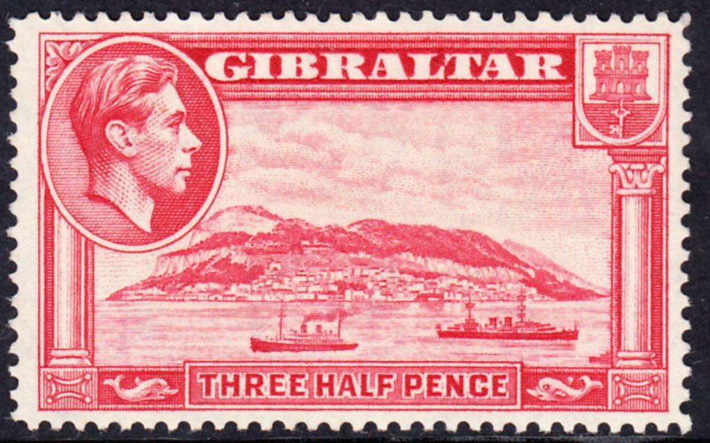 1938 GIBRALTAR KGVI 1½d PERF 14 (SG# 123) MNG
