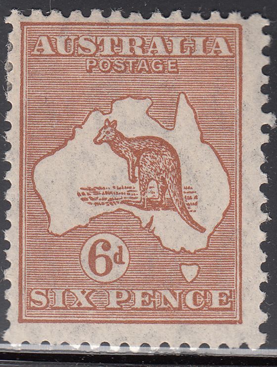 1932 AUSTRALIA ""Roo"" 6d CHESTNUT (SG#132) MH VF