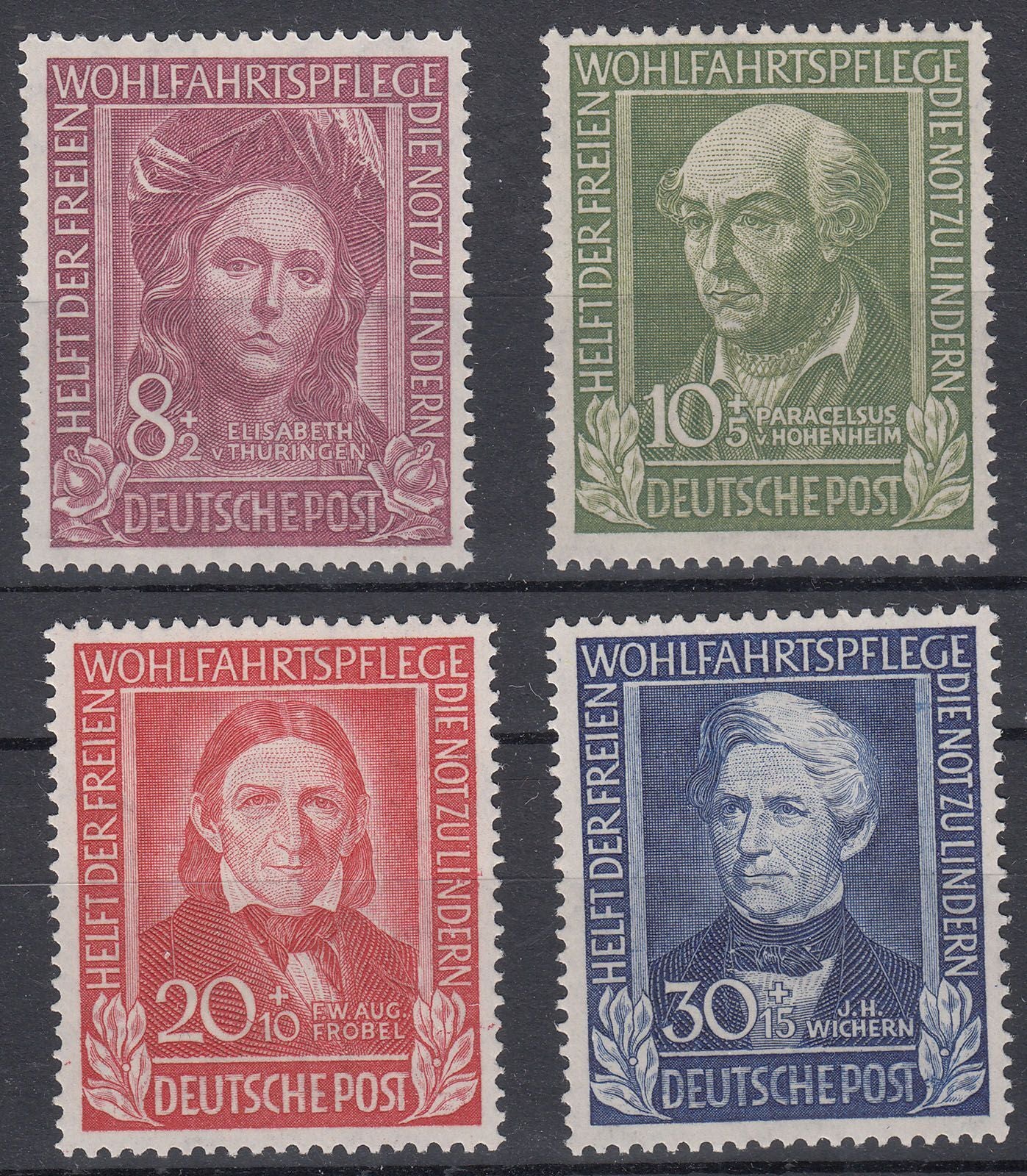1949 GERMANY FEDERAL REPUBLIC PORTRAITS (MICHEL# 117-120) MH VF