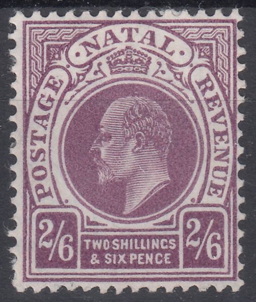 1904-8 NATAL KEVII 2s6d PURPLE (SG#157) MNG