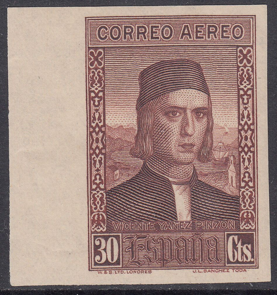 1930 SPAIN CHRISTOPHER COLUMBUS AIR POST IMPERF (ED.553s) MH VF