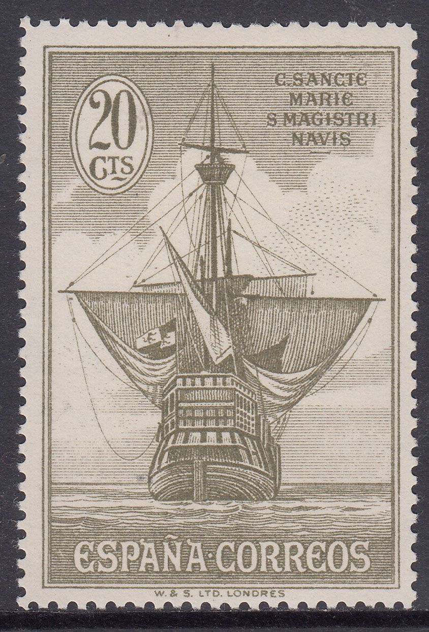 1930 SPAIN CHRISTOPHER COLUMBUS COLOR CHANGE (ED.538cc) MH VF