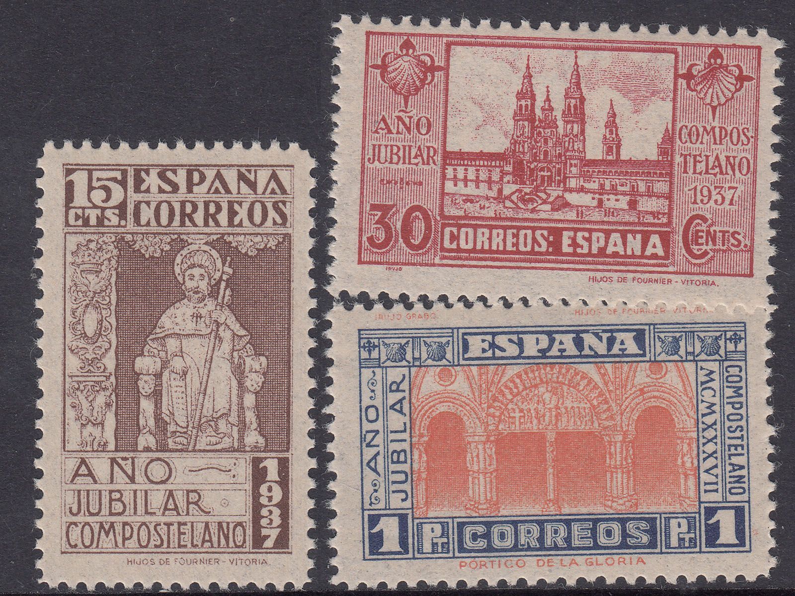 1937 SPAIN HOLY YEAR OF COMPOSTELA (ED.833-835) MNH VF