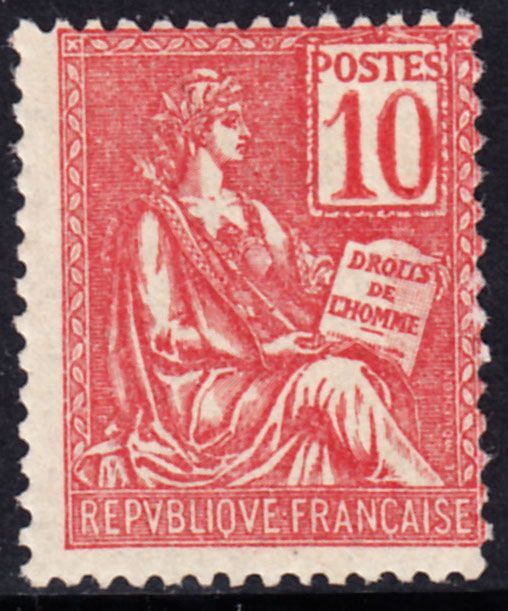 1900 FRANCE RIGHTS OF MAN 10c Rose (YVERT# 112) MNG VF
