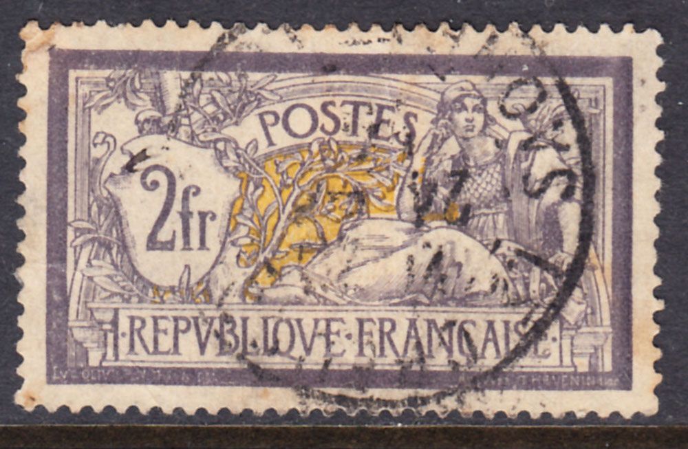 1900-27 FRANCE LIBERTY & PEACE (YVERT#122) USED REPAIRED FINE