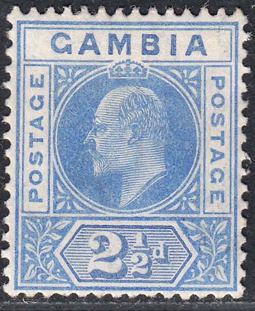 1904-06 GAMBIA KEVII 2½d ULTRAMARINE (SG # 60) MH VF
