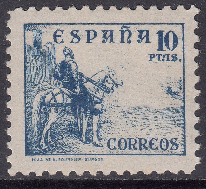 1937 SPAIN EL CID 10PTAS BLUE (ED.830) MNH VF