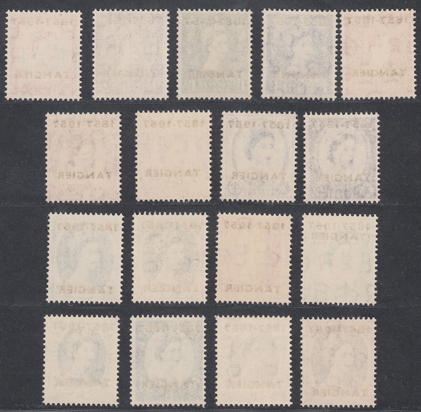 1957 BRITISH POST OFFICES MOROCCO AGENCIES TANGIER QEII (SG# 323-339) MNH VF