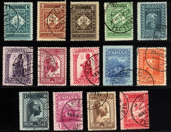 1931 SPAIN MONTSERRAT ISSUE (ED.636-649) USED