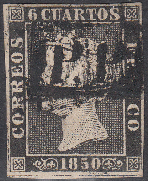 1850 SPAIN ISABEL II (ED.1) GERONA ¨PP¨ CANCEL RRR