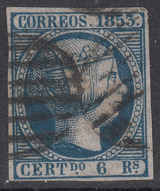 1853 SPAIN ISABEL II (ED.21) USED VF