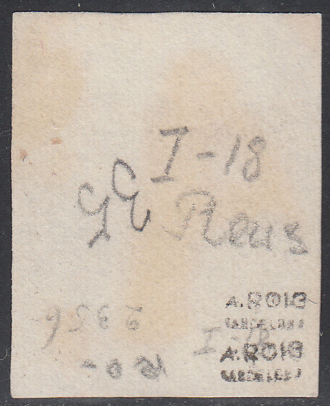 1850 SPAIN ISABEL II (ED.1) RED ¨As¨ CANCEL REUS