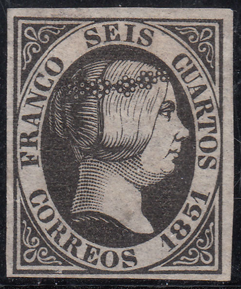 1851 SPAIN ISABEL II (EDIFIL 6) MNG VF